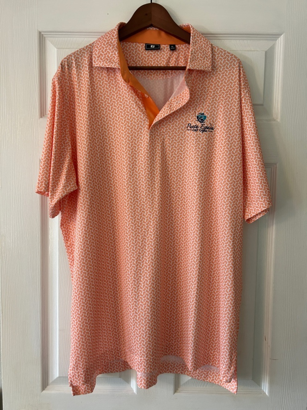 FootJoy Men's Peach Geo-Print Polo Shirt
